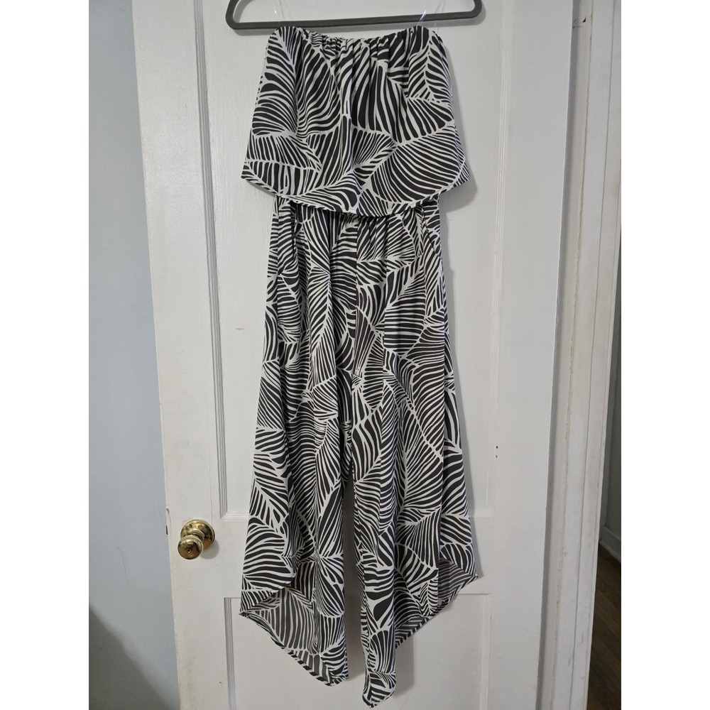 NEW KLD Signature Women Gray Jumpsuit Strapless Bandeau Medium NWT